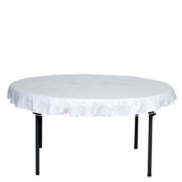 Vinyl Tablecloth Clear Eco-Friendly Round - Reliable PVC Tablecloth 70" 10 Mil Thick