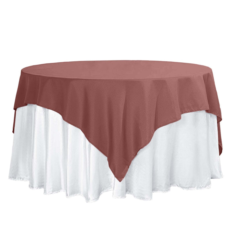 70"x70" Cinnamon Rose Polyester Square Table Overlay