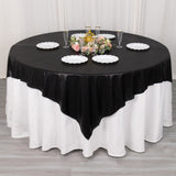 72x72inch Black Shimmer Sequin Dots Square Polyester Table Overlay