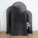 7ft Black Shimmer Tinsel Spandex Chiara Backdrop Stand Cover Fitted Round Top Wedding Arch