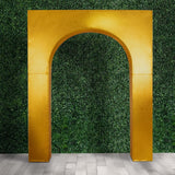 7ft Gold Metallic Spandex Backdrop Stand Cover for Arc de Triomphe Stand, Stretch Fitted Floral Ball