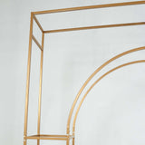 7ft Heavy Duty Gold Metal Rectangular Wedding Arch in Arc de Triomphe Style