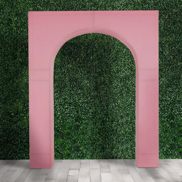 7ft Pink Spandex Backdrop Stand Cover for Arc de Triomphe Stand, Stretch Fitted Floral Balloon Frame Wedding Arch Cover