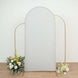 7ft Silver Shimmer Tinsel Spandex Chiara Backdrop Stand Cover For Fitted Round Top Wedding Arch
