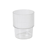 12 Pack Clear Stackable Ribbed Reusable Plastic Tumblers, 7oz Shatterproof Short#whtbkgd