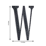 8 inch Black Decorative Rhinestone Alphabet Letter Stickers DIY Crafts - W