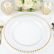 8 Pack | 12inch Gold Beaded Round Glass Charger Plates, Event Tabletop Decor