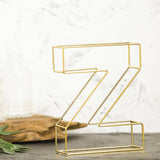 8" Tall | Gold Wedding Centerpiece | Freestanding 3D Decorative Wire Letter | Z