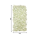 8ftx4ft Roll Up Artificial Flower Wall Panel Backdrop with White Silk Roses