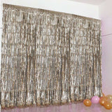 8ft Champagne Metallic Tinsel Foil Fringe Doorway Curtain Party Backdrop