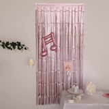 8ft Dusty Rose Metallic Tinsel Foil Fringe Doorway Curtain Party Backdrop