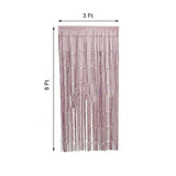 8ft Dusty Rose Metallic Tinsel Foil Fringe Doorway Curtain Party Backdrop