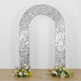 8ft Silver Big Payette Sequin Open Arch Wedding Arch Cover Sparkly U-Shaped Fitted Backdrop