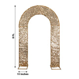 8ft Gold Big Payette Sequin Open Arch Wedding Arch Cover, Sparkly U-Shaped Fitted Backdrop Slipcover