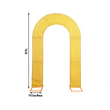 8ft Gold Spandex Fitted U-Shaped Wedding Arch Cover With Shimmer Tinsel Finish