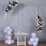 8ft Heavy Duty Gold Metal Hexagonal Wedding Arch Photo Backdrop Stand