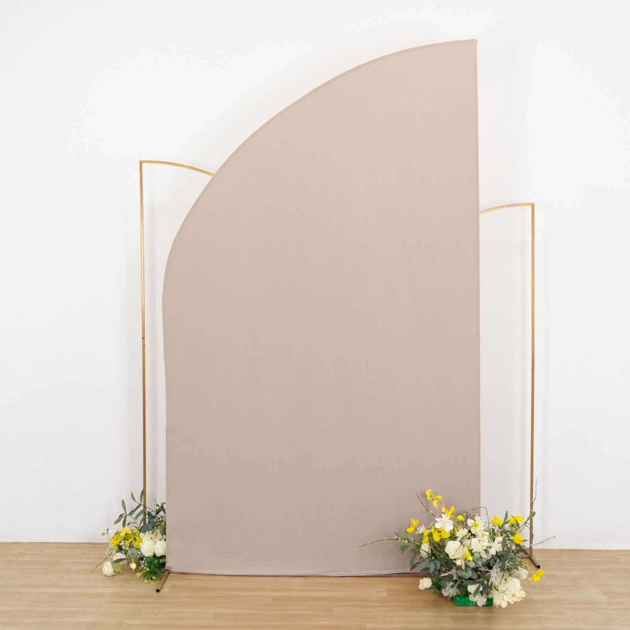 8ft Nude Spandex Fitted Wedding Arch Cover For Half Moon Top Chiara Backdrop Stand