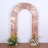 8ft Rose Gold Double Sided Big Payette Sequin Open Arch Wedding Arch Cover