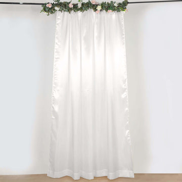 8ftx10ft Ivory Satin Event Curtain Drapes, Backdrop Event Panel