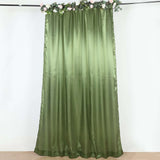 8ftx10ft Olive Green Satin Formal Event Backdrop Drape, Window Curtain Panel