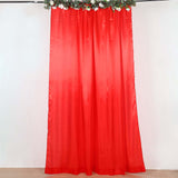 8ftx10ft Red Satin Formal Event Backdrop Drape, Window Curtain Panel