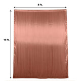 8ftx10ft Terracotta (Rust) Satin Formal Event Backdrop Drape, Window Curtain Panel