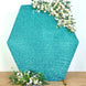 8ftx7ft Turquoise Metallic Shimmer Tinsel Spandex Hexagon Backdrop, 2-Sided Wedding Arch Cover