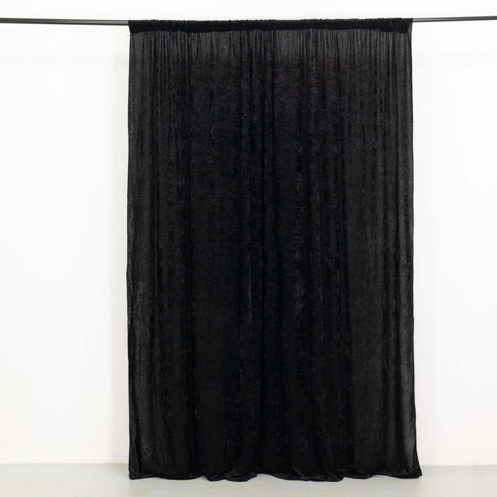 8ft Black Premium Velvet Backdrop Stand Curtain Panel, Privacy Drape