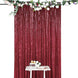 8ftx8ft Burgundy Sequin Event Background Drape, Photo Backdrop Curtain Panel