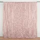 8ftx8ft Dusty Rose 3D Leaf Petal Taffeta Fabric Photography Backdrop Drape, Event Curtain Panel