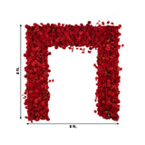 8ftx8ft Roll Up Flower Backdrop for Arch Stand, Red with Fabric Backing - Artificial Silk Roses