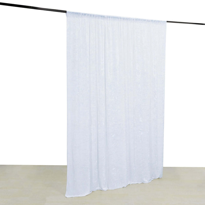 8ft White Premium Velvet Backdrop Stand Curtain Panel, Privacy Drape