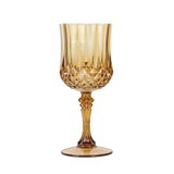 6 Pack | 8oz Amber Gold Crystal Cut Reusable Plastic Cocktail Goblets#whtbkgd