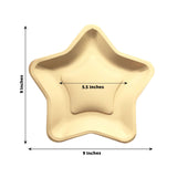 25 Pack Matte Gold Star Shaped Eco Friendly Party Plates, 9inch Paper Dinner Plates - 300GSM