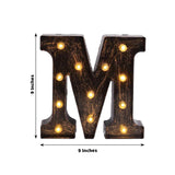 Antique Black Industrial Style LED Marquee Alphabet Letter Sign, 9inch Light Up Letter