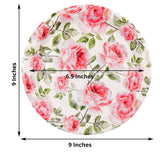 25 Pack | Rose 9inch Flower Bouquet Design Premium Dinner Paper Plates - 300 GSM