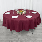 90inch Burgundy 200 GSM Seamless Premium Polyester Round Tablecloth