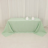 White Sage Green Seamless Buffalo Plaid Rectangle Tablecloth, Checkered