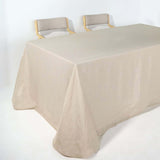  90x156Inch Beige Rectangular Tablecloth, Linen Table Cloth With Slubby Textured, Wrinkle Resistant