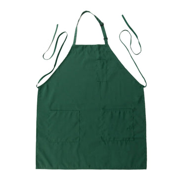 Hunter Emerald Green Premium Polyester Cooking Chef Apron with Adjustable Neck and Long Ties, Waterdrop Resistant 2 Pockets Unisex Kitchen Bib Apron