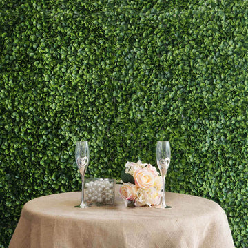 11 Sq ft. Green Boxwood Hedge Garden Wall Backdrop Mat - 4 Artificial Panels