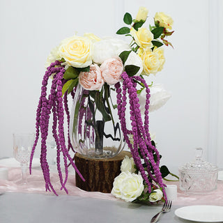 Add Elegance with Lavender Lilac Artificial Amaranthus Flower Stem Spray and Ivy Leaves