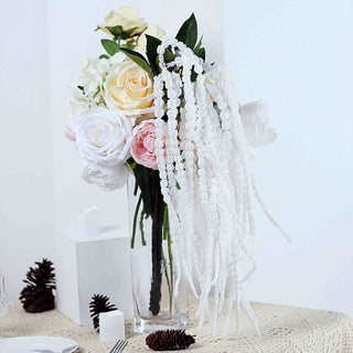 Enhance Your Home Decor with White Artificial Amaranthus Flower Stem Spray