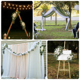 Set of 2 White Silk Rose Wedding Arch Flowers with Eucalyptus Leaves, Artificial Floral Swag 