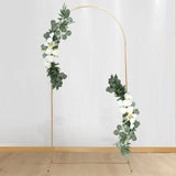 Set of 2 White Silk Rose Wedding Arch Flowers with Eucalyptus Leaves, Artificial