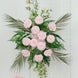 Artificial Wedding Arch Flowers – Blush Rose & Chrysanthemum Swag with Greenery and Palm Leaves