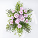 Artificial Wedding Arch Flowers – Lavender Lilac Rose & Chrysanthemum Swag with Greenery#whtbkgd