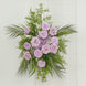 Artificial Wedding Arch Flowers – Lavender Lilac Rose & Chrysanthemum Swag with Greenery Palm Leaves