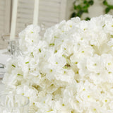 20inch Pre-Arranged Artificial Cherry Blossom Centerpiece, White Silk Flower Ball Arrangement