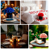 Red Prearranged Rose Centerpiece Arrangement, 27pcs Roses with Black Round Gift Box